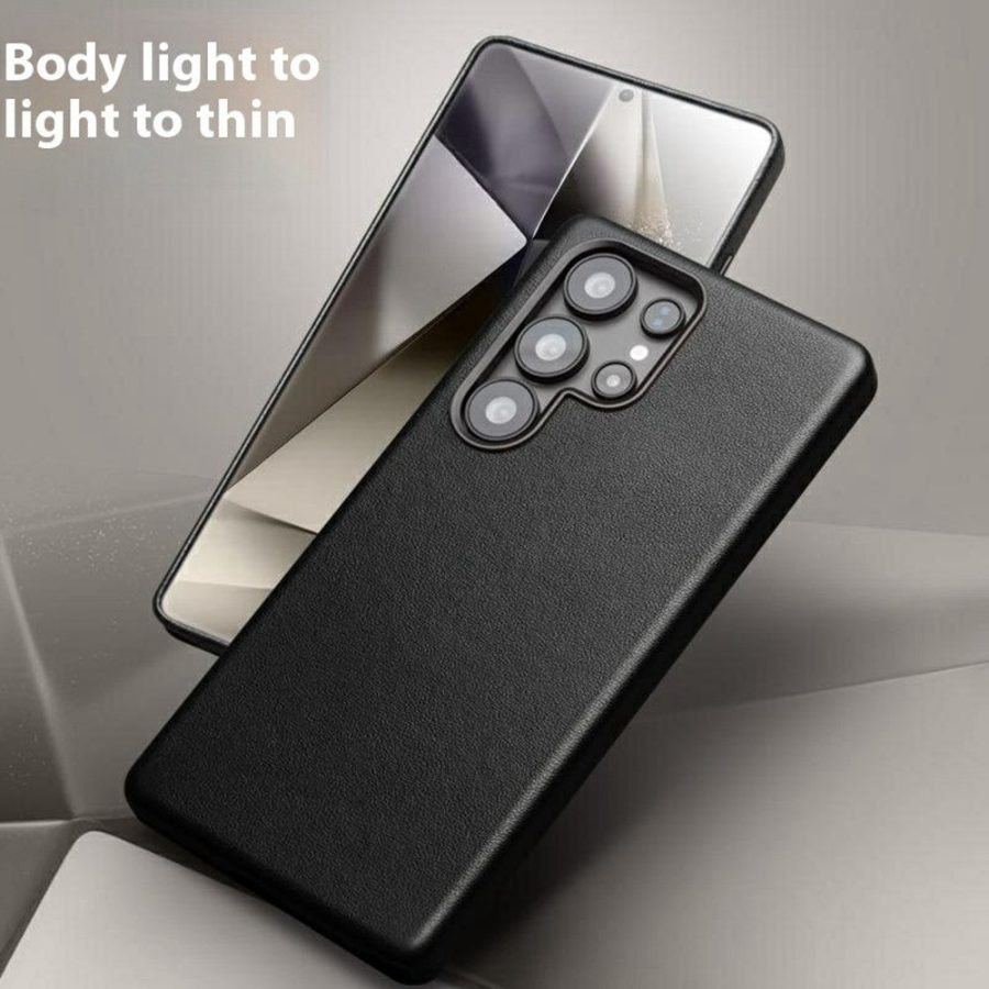 QIALINO For Samsung Galaxy S25 Ultra Case Magnetic Genuine Leather Phone Back Cover
