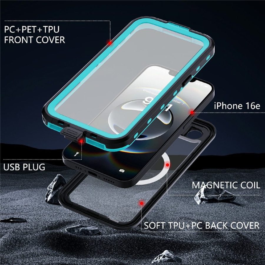REDPEPPER Dot+ Series For iPhone 16e Phone Case IP68 Waterproof Clear Phone Cover | Compatible with MagSafe