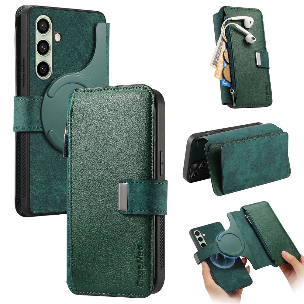 CASENEO MW-02 For Samsung Galaxy S24 FE Magnetic Case Detachable Wallet Leather Phone Cover Flip - Image 15