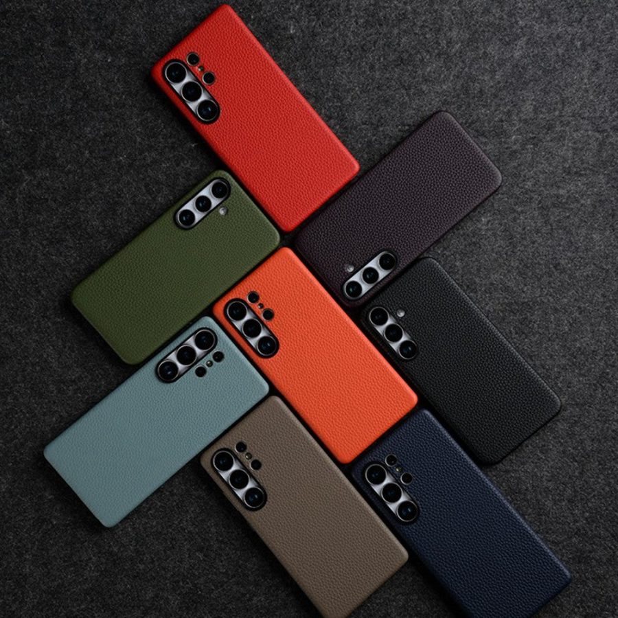 MELKCO For Samsung Galaxy S25 Ultra Case Premium Genuine Leather Full-Wrap Phone Cover | Magnetic Support