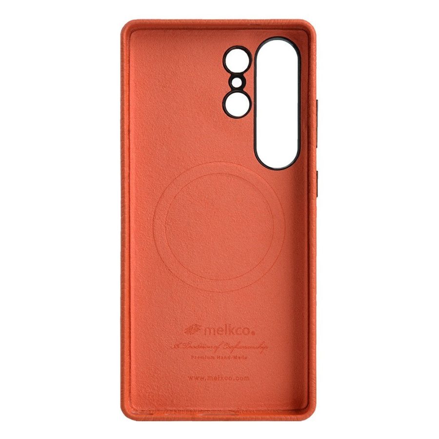 MELKCO For Samsung Galaxy S25 Ultra Case Premium Genuine Leather Full-Wrap Phone Cover | Magnetic Support