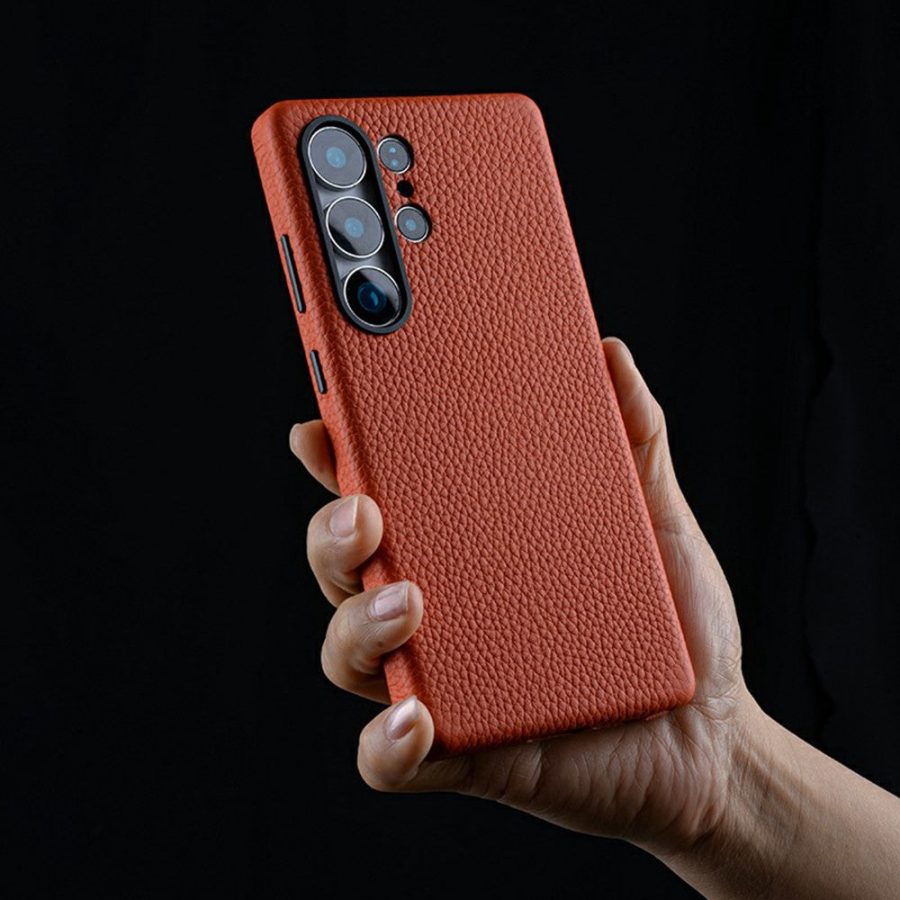 MELKCO For Samsung Galaxy S25 Ultra Case Premium Genuine Leather Full-Wrap Phone Cover | Magnetic Support