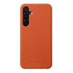 MELKCO For Samsung Galaxy S25 Case Premium Genuine Leather Open Edge Phone Cover