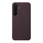 MELKCO For Samsung Galaxy S25 Case Premium Genuine Leather Open Edge Phone Cover