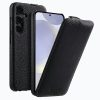 6601144348A-1 MELKCO Bovine Genuine Leather Case for Samsung Galaxy S25+ Vertical Flip Cover