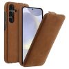 6601144348B-1 MELKCO Bovine Genuine Leather Case for Samsung Galaxy S25+ Vertical Flip Cover