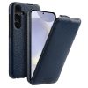6601144348C-1 MELKCO Bovine Genuine Leather Case for Samsung Galaxy S25+ Vertical Flip Cover
