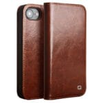 QIALINO For iPhone 16e Case Wallet Stand Genuine Leather Phone Cover