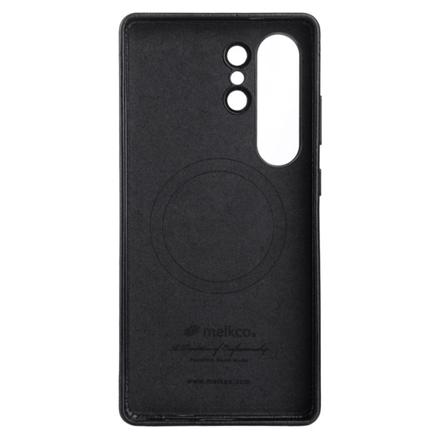 MELKCO For Samsung Galaxy S25 Ultra Case Premium Waxy Genuine Leather Phone Cover | Magnetic Support