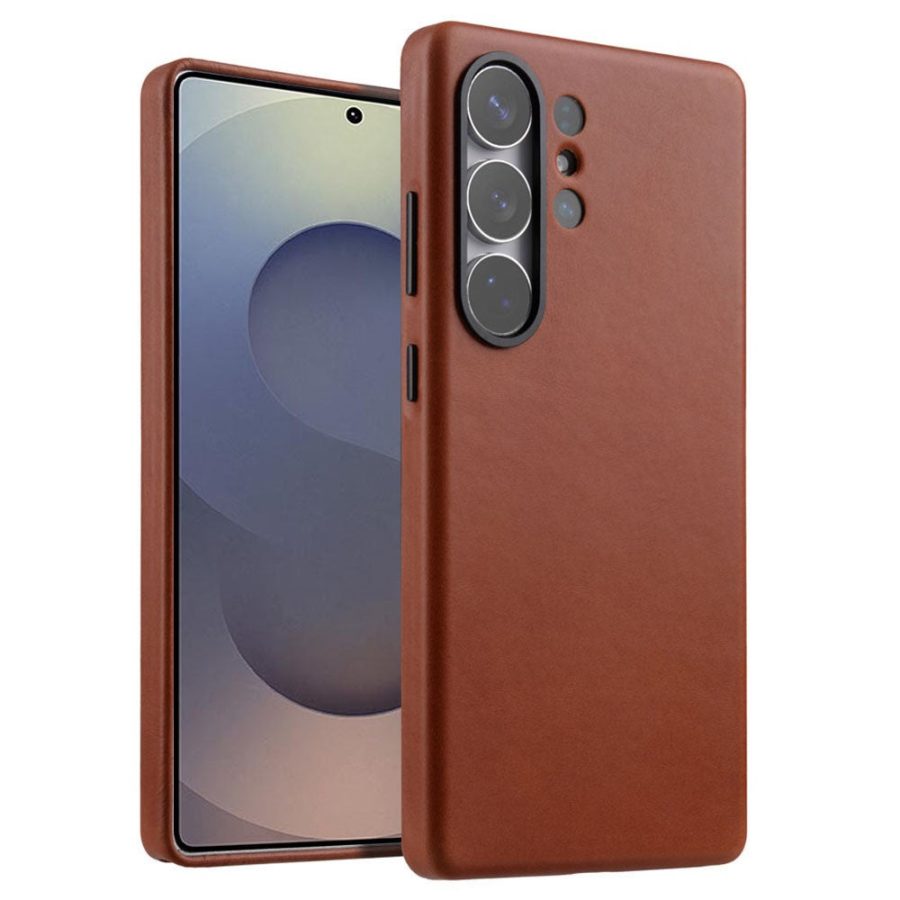 MELKCO For Samsung Galaxy S25 Ultra Case Premium Waxy Genuine Leather Phone Cover | Magnetic Support