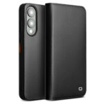 QIALINO For Samsung Galaxy S25 Edge Wallet Case Genuine Leather Flip Stand Phone Cover