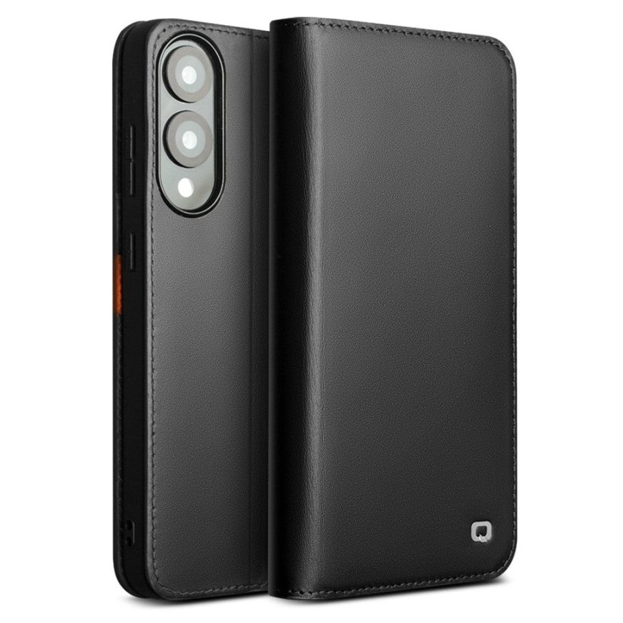 QIALINO For Samsung Galaxy S25 Edge Wallet Case Genuine Leather Flip Stand Phone Cover