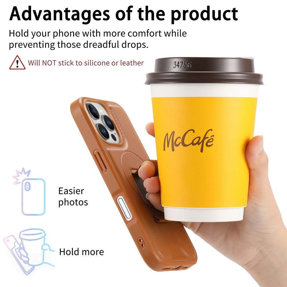 CASENEO For iPhone 16 Pro Max Magnetic Case RFID Blocking Wallet Detachable Leather Phone Cover with Wristband - Image 17