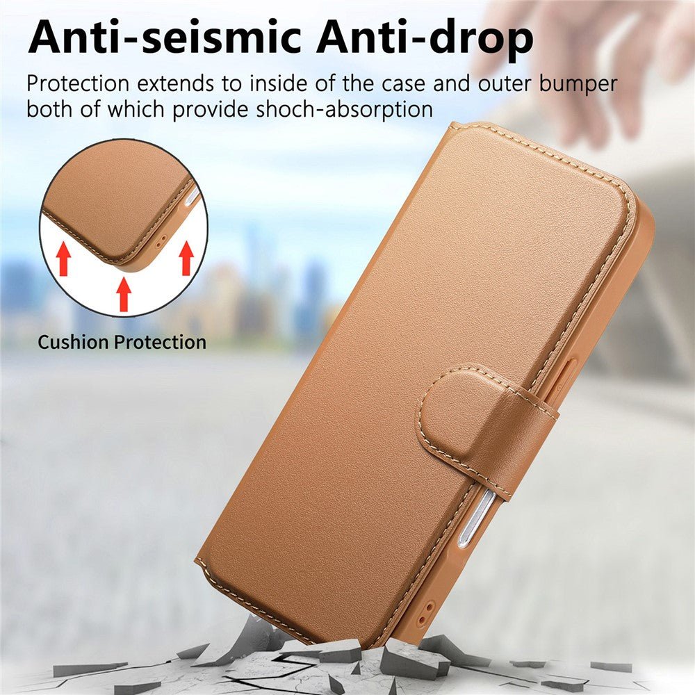 CASENEO For iPhone 16 Pro Max Magnetic Case RFID Blocking Wallet Detachable Leather Phone Cover with Wristband - Image 19