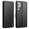 QIALINO For Samsung Galaxy S25 Ultra Wallet Case Genuine Leather Magnetic Closure Flip Phone Cover