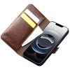 QIALINO For iPhone 16e Wallet Case Genuine Leather Flip Cover Magnetic Clasp Full Protection