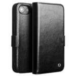 QIALINO For iPhone 16e Wallet Case Genuine Leather Flip Cover Magnetic Clasp Full Protection