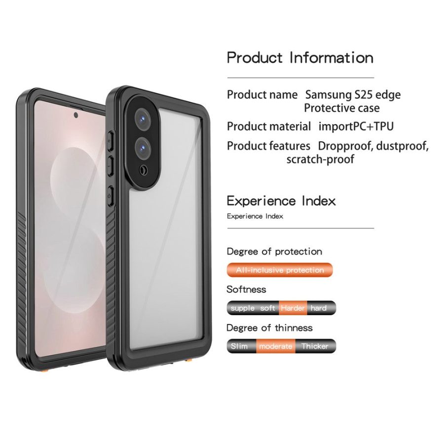 6601154833A-5 REDPEPPER FS / FM Series For Samsung Galaxy S25 Edge IP68 Waterproof Case Shockproof Phone Cover
