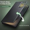 6601156452A-3 QIALINO For Samsung Galaxy S25 Ultra Case Smart View Window Genuine Cowhide Leather Flip Cover with Card Holder