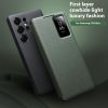 6601156452A-6 QIALINO For Samsung Galaxy S25 Ultra Case Smart View Window Genuine Cowhide Leather Flip Cover with Card Holder