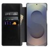 MELKCO Premium Waxy Genuine Leather Case for Samsung Galaxy S25 Ultra Flip Phone Cover with Card Slots