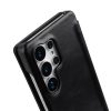 MELKCO Premium Waxy Genuine Leather Case for Samsung Galaxy S25 Ultra Flip Phone Cover with Card Slots