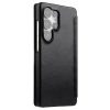 MELKCO Premium Waxy Genuine Leather Case for Samsung Galaxy S25 Ultra Flip Phone Cover with Card Slots