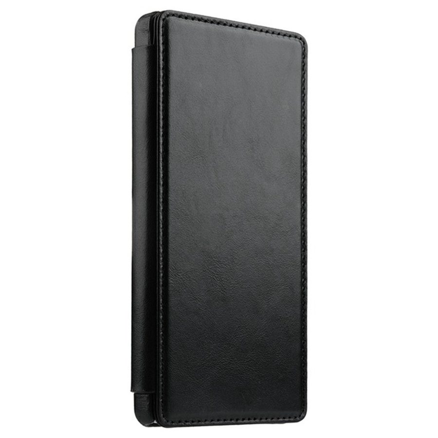 MELKCO Premium Waxy Genuine Leather Case for Samsung Galaxy S25 Ultra Flip Phone Cover with Card Slots