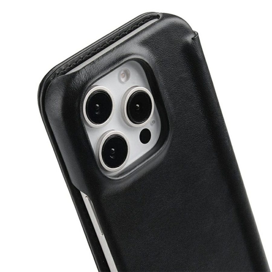 6601161390A-4 MELKCO For iPhone 16 Pro Max Case with Card Slots Genuine Leather Phone Cover | Compatible with MagSafe