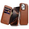 MELKCO For iPhone 16 Pro Case with Card Slots Genuine Leather Phone Cover | Compatible with MagSafe