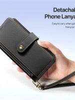 DUX DUCIS Lawa Series For iPhone 17 Pro Case Detachable Magnetic Cowhide Leather Cover Zipper Wallet by The Case Factory