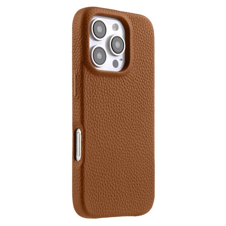 MELKCO For iPhone 16 Pro Case Full-Wrap Genuine Leather Premium Phone Cover | Compatible with MagSafe