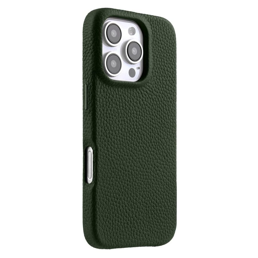 MELKCO For iPhone 16 Pro Case Full-Wrap Genuine Leather Premium Phone Cover | Compatible with MagSafe