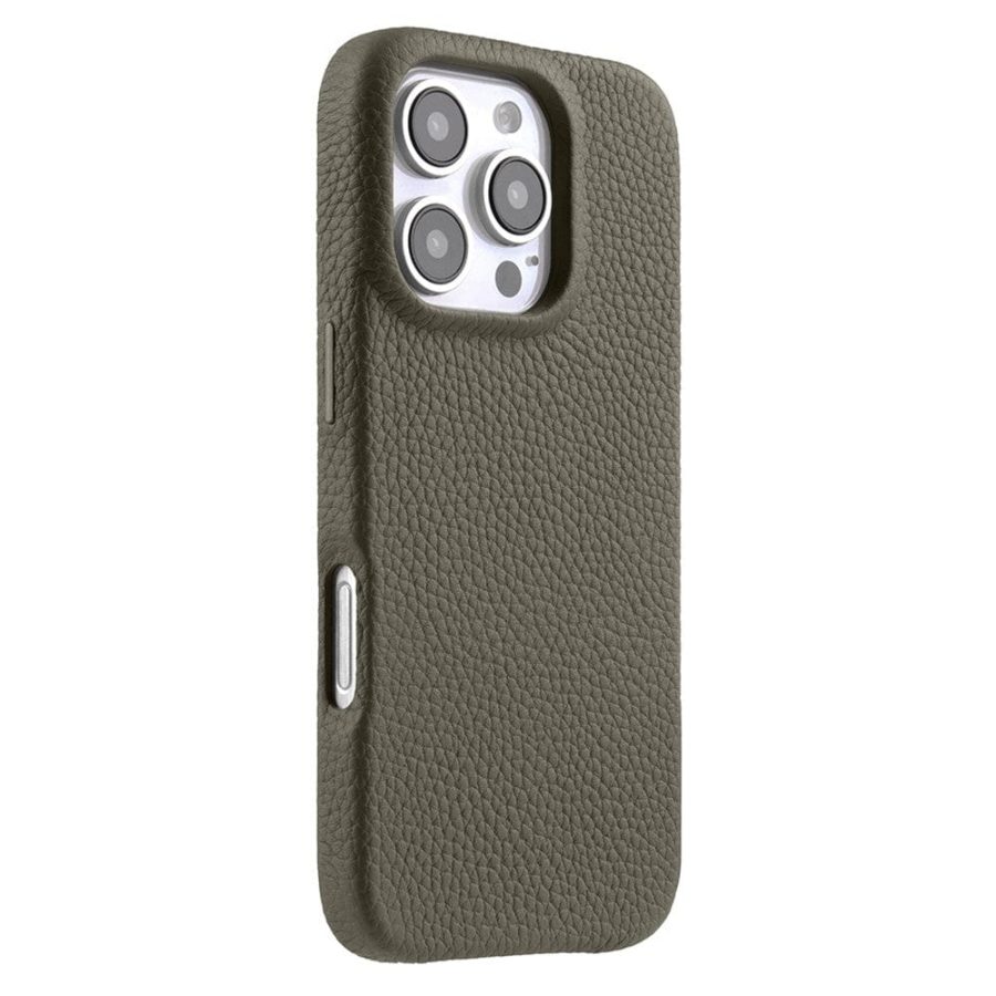 MELKCO For iPhone 16 Pro Case Full-Wrap Genuine Leather Premium Phone Cover | Compatible with MagSafe