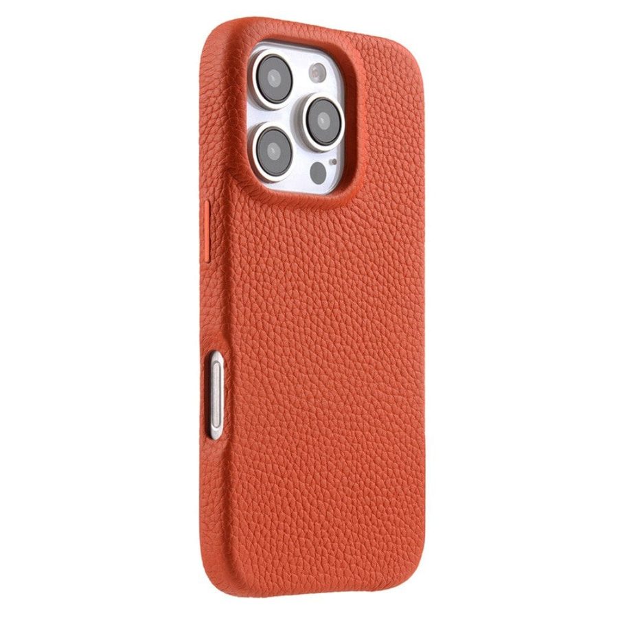 MELKCO For iPhone 16 Pro Case Full-Wrap Genuine Leather Premium Phone Cover | Compatible with MagSafe