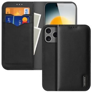 DUX DUCIS Hivo Series For iPhone 17 Pro Max Case Cowhide Leather RFID Blocking Wallet Stand Flip Phone Cover