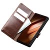 6601166909A-2 QIALINO For Samsung Galaxy Z Fold7 Wallet Case Waxy Genuine Leather Magnetic Closure Flip Phone Cover