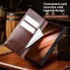 6601166909A-4 QIALINO For Samsung Galaxy Z Fold7 Wallet Case Waxy Genuine Leather Magnetic Closure Flip Phone Cover