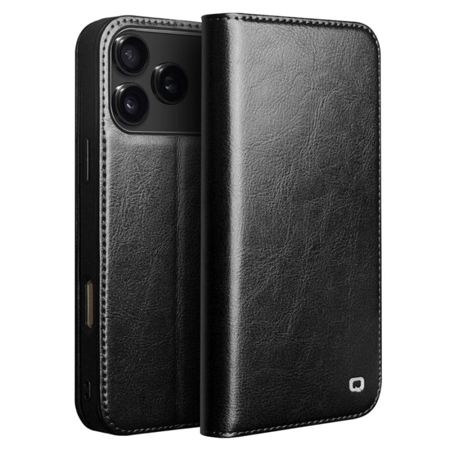 QIALINO For iPhone 17 Pro Case Wallet Stand Genuine Leather Phone Cover