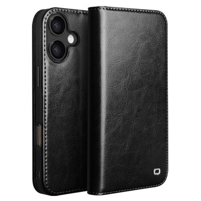 QIALINO For iPhone 17 Case Wallet Stand Genuine Leather Phone Cover