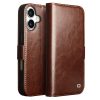 QIALINO For iPhone 17 Case with Card Holder Genuine Leather Stand Phone Cover