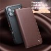 QIALINO For iPhone 17 Pro Case Wallet Flip Stand Genuine Leather Phone Cover