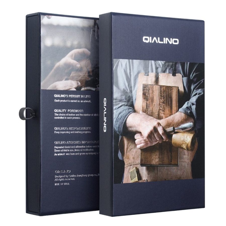 QIALINO For iPhone 17 Pro Case Wallet Flip Stand Genuine Leather Phone Cover