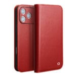 QIALINO For iPhone 17 Pro Case Wallet Flip Stand Genuine Leather Phone Cover