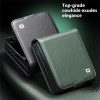6601171537A-4 QIALINO For Samsung Galaxy Z Flip7 Case Litchi Textured Genuine Leather Flip Phone Cover with Card Holder