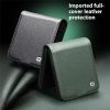 6601171537A-6 QIALINO For Samsung Galaxy Z Flip7 Case Litchi Textured Genuine Leather Flip Phone Cover with Card Holder