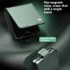 6601171537A-7 QIALINO For Samsung Galaxy Z Flip7 Case Litchi Textured Genuine Leather Flip Phone Cover with Card Holder