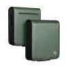 6601171537B-1 QIALINO For Samsung Galaxy Z Flip7 Case Litchi Textured Genuine Leather Flip Phone Cover with Card Holder