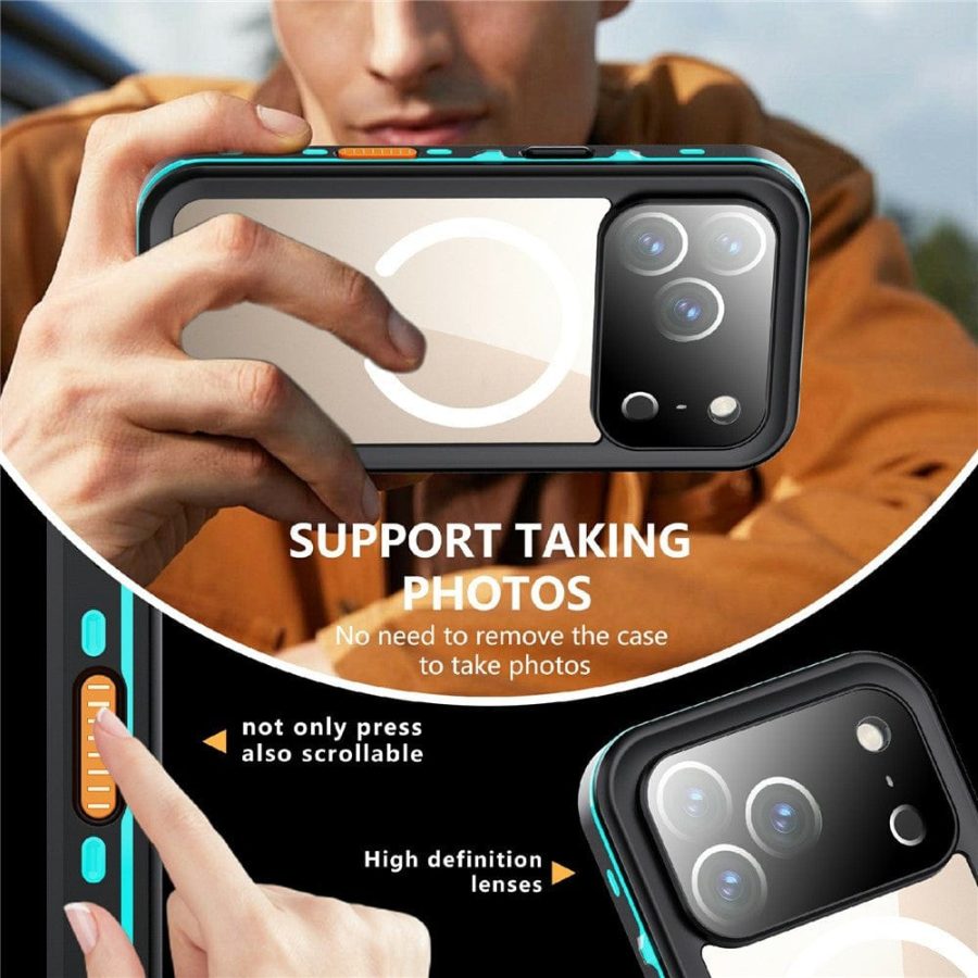 REDPEPPER Dot+ Series For iPhone 17 Pro Case Compatible with MagSafe IP68 Waterproof Clear Back Phone Cover
