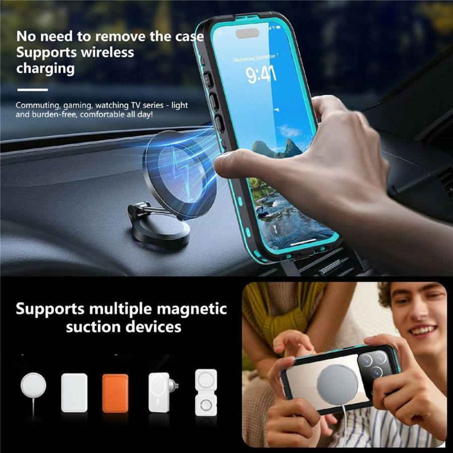 REDPEPPER Dot+ Series For iPhone 17 Pro Case Compatible with MagSafe IP68 Waterproof Clear Back Phone Cover